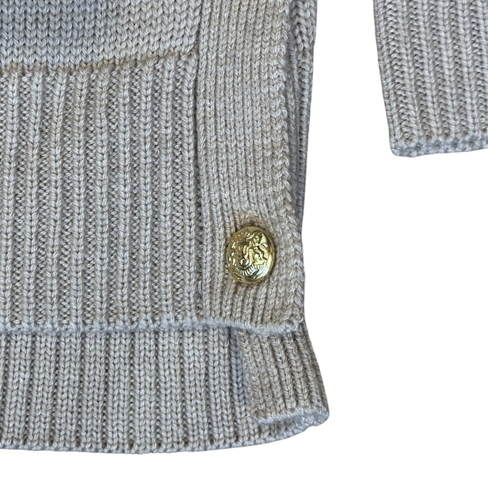 Tuckernuck Bexley Button Seam Wool Blend Sweater in Wheat Grey Women’s Small - Picture 6 of 8